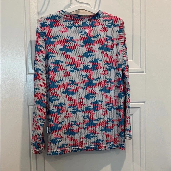 Magellan Outdoors Kids Camo Long Sleeve Shirt - Blue, Red, White - Picture 5 of 5